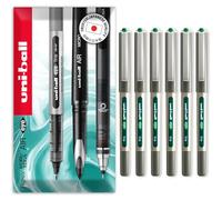 uni-ball EYE - UB-157E Rollerball Pens - 0.7mm Nib - In Envelope Gift Packaging (Pack of 6, Green)
