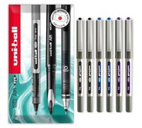 uni-ball EYE - UB-157E Rollerball Pens - 0.7mm Nib - Teacher Set - Black, Blue, and Violet Ink (6) - In Envelope Gift Packaging