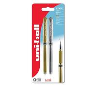 uni-ball Signo Metallic Gel Pens. Premium 1.0mm Rollerball Tip for Super Smooth Handwriting, Arts and Crafts, Journaling, Christmas Card Making, Scrapbooking, and Colouring. Pack of 2 Gold & Silver
