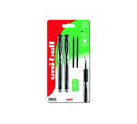 uni-ball Gel Impact Rollerball Pens, 1.0 mm, Black (2-Pack & 2 Refills)