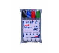 uni-ball Inkview PWB-202 Whiteboard Markers - Assorted Colours, Pack of 4