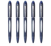 UNI- BALL JET STREAM SX-217 0.7 MM ROLLER BALL PEN IN BLACK & BLUE INK COLOURS (PACK OF 5) (BLUE)