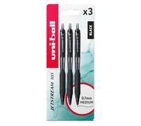 uni-ball Jetstream 101 Retractable Black Ballpoint Gel Pens. 0.7mm Tip. School Stationery, Smooth Writing and Colouring. Water Resistant Uni Super Ink Dries Instantly. 3pc