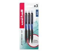uni-ball Jetstream 101 Retractable Blue Ballpoint Gel Pens. 0.7mm Tip. Back To School Stationery, Smooth Writing and Colouring. Water Resistant Uni Super Ink Dries Instantly. 3pc