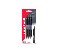 uni-ball Jetstream 101 Retractable Pens, 0.7 mm, Black, Blue (3-Pack)