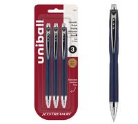 Uni-Ball Jetstream Retractable Ball Point Pens,0.7mm, Black Ink, 3-Count