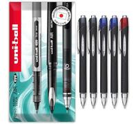 uni-ball Jetstream Retractable Rollerball Pens - SXN-210 RT - 1.0mm Nib - In Envelope Gift Packaging (Pack of 5, Multicolor)