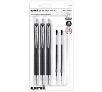 Uni-ball Jetstream Rt Ball Point Pens - Black, Bold Point (1.0mm), 3 Pens + 2 Refills