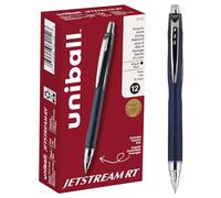 uni-ball Jetstream RT Ballpoint Pens, Fine Point (0.7mm), Black, 12 Count