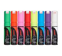 Uni-Ball Large Broad Chalk Marker Blackboard Glass Window Wet Wipe Pens PWE-8K