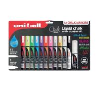 uni-ball Liquid Chalk Markers, Assorted Colours (5-Pack) | 15mm (Chisel), 1.8-2.5mm (Medium) Tip, Vibrant Opaque Ink, Smooth Writing, Ideal for Non-Porous Surfaces, Multi-Purpose Use