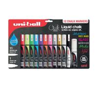 uni-ball Liquid Chalk Pens. Multi-Purpose Wipeable and Erasable Coloured Markers for Blackboards Chalkboards Whiteboards Glass Mirrors Plastic Windows