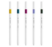Uni-Ball On Point “Attain”, EMOTT Coloured Pens 5 Pack in Violet, Khaki Green, Amethyst, Blue Green and Straw Yellow