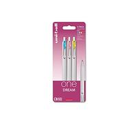 Uni-Ball On Point One Dream UMN-S-05 Retractable Gel Pens. Premium 0.5mm Rollerball Tip for Super Smooth Handwriting. Contemporary Compact Design Perfect for Note Taking. Pack Of 3 Assorted Colours