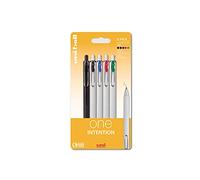 Uni-Ball On Point One Intention UMN-S-05 Retractable Gel Pens. Premium 0.5mm Rollerball Tip for Super Smooth Handwriting. Contemporary Compact Design Perfect for Note Taking. Pack Of 5