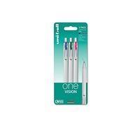 Uni-Ball On Point One Vision UMN-S-05 Retractable Gel Pens. Premium 0.5mm Rollerball Tip for Super Smooth Handwriting. Contemporary Compact Design Perfect for Note Taking. Pack Of 3 Assorted Colours