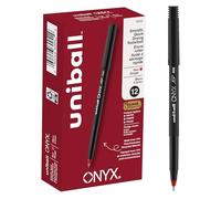 uni-ball ONYX Rollerball Pen, Micro Point (0.5mm), Red, 12 Count