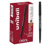 uni-ball Onyx Rollerball Pens Fine Point Micro Tip, 0.5mm, Black, 12 Pack