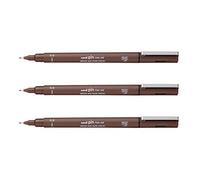 Uni-Ball PIN 05200 SEP Technical Felt-Tip Pens 0.5 mm Nib Pack of 3 Sepiaaa