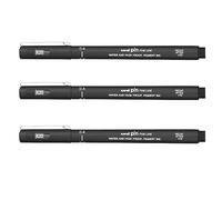 UNI-BALL PIN DRAWING PEN FINELINER ULTRA FINE LINE MARKER 0.4mm BLACK Ink - [Pack of 3]