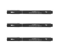 UNI-BALL PIN DRAWING PEN FINELINER ULTRA FINE LINE MARKER 0.5mm BLACK Ink - [Pack of 3]