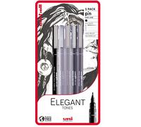 uni-ball PIN Fineliners, Black Fine Tipped Writing Pens, Water and Fade-Resistant Ink, Ideal for Architects, Sketching, Scrapbooking, Outlining, Art, Technical Drawing, Archival Quality, 5 Pack
