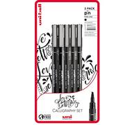 Uni-ball PIN Fineliners, Black Fine Tipped Writing Pens, Water and Fade-Resistant Ink, Ideal for Architects, Sketching, Scrapbooking, Outlining, Art, Technical Drawing, Archival Quality, Pack of 5