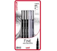 uni-ball PIN Fineliners, Black Fine Tipped Writing Pens, Water and Fade-Resistant Ink, Ideal for Architects, Sketching, Scrapbooking, Outlining, Art, Technical Drawing, Archival Quality, Pack of 5