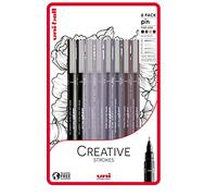 uni-ball PIN Fineliners, Black Fine Tipped Writing Pens, Water and Fade-Resistant Ink, Ideal for Architects, Sketching, Scrapbooking, Outlining, Art, Technical Drawing, Archival Quality, Pack of 8