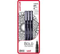 uni-ball PIN Fineliners, Black Fine Tipped Writing Pens, Water and Fade-Resistant Ink, Ideal for Architects, Sketching, Scrapbooking, Outlining, Art, Technical Drawing, Archival Quality, Pack of 3