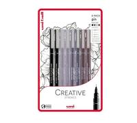 uni-ball PIN Fineliners, Fine Tipped Pens, 0.05-0.8 mm, Black (8-Pack) | Water & Fade-Resistant Ink, Comfortable Grip, Smooth Ink Flow, Ideal for Sketching, Technical Drawing, Archival Quality