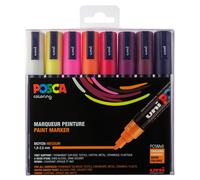 POSCA Mitsubishi Pencil - 8 x PC5M Marker Pens - Conical Tip - Warm Colours Medium Tip - Water-Based Paint Markers - All Media - For Paper, Textile, Glass, Pebble, Wood