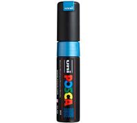 Uni-Ball Posca Broad Chisel Tip Marker - Metallic Blue | Chisel tip for precise lines & full color coverage, water-based opaque paint for 50+ surfaces, quick-drying, ACMI-certified