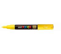Uni-Ball Posca Marker - PC-1MR Gouache Colours, Tempera Paint - Broad tip with affixed Label of Contents: 0.7 mm, Waterproof, Unscented Straw Yellow