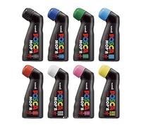 uni-ball Posca MOPR PCM-22 Multi Surface 3 mm-19 mm Round Tip Paint Markers, Multicolour Ink, Pack of 8