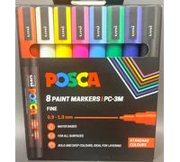 Uni-ball Posca PC 1M - 3M Marker Paint Pens 7 , 8 pcs Art Sets UK Glitters/Soft