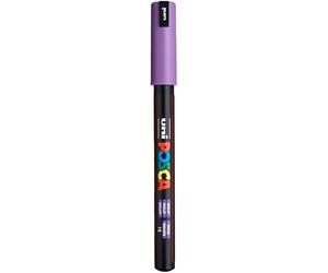 Uni-Ball Posca Ultra Fine Bullet Tip Marker - Violet | Calibrated tip for intricate details, water-based opaque paint for 50+ surfaces, quick-drying, mixable, ACMI-certified
