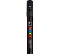 uni-ball poscablack5m Posca Marker with Medium Bullet Tip - Black | Water-based opaque paint for 50+ surfaces, bullet tip control & precision, quick-drying, mixable & layerable, ACMI-certified