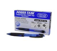 uni-ball Power Tank Ballpoint Pens, 1mm Tip, Blue (12-Pack) | Pressurised Ink System, Writes On Wet Paper, Ergonomic Grip, Smooth Ink Flow, Ideal For Outdoor & Extreme Conditions