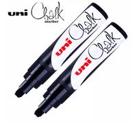 (Black) Uni Chalk Marker 15mm Broad Chisel Tip