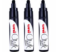 Uni-Ball PWE-17K Chalk Marker - Chisel Nib - 15mm - Pack of 3 - Black