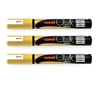 uni-ball PWE-5M Chalk Marker - Bullet Nib - 1.8-2.5mm - Gold - Pack of 3