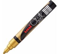 uni-ball PWE-5M Chalk Marker Bullet Tip Gold, 1 Count (Pack of 1)