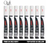 Uni-Ball PWE-5M Chalk Marker Pen Art Marker Set of 8 White Bullet Tip