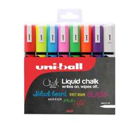 uni-ball PWE-5M Liquid Chalk Pens. Multi-Purpose Wipeable Coloured Markers for Blackboards, Chalkboards, Whiteboards, Glass, Mirrors, Plastic,
