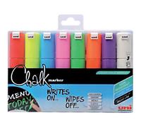 uni-ball PWE-8K Chalk Marker Broad Chisel Assorted Pack of 8