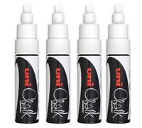 UNI CHALK PWE-8K FL WHITE MARKER CHISEL TIP 8.0mm - Single Marker