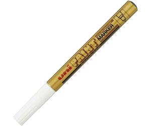 Uni-Ball PX-203 Oil Paint Marker Pen - Extra Fine 0.8mm Tip - Gold Ink - Single Pen