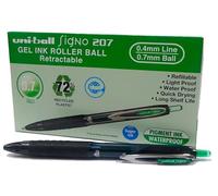Uni-Ball Rollerball Gel Ink Signo UMN-207E Green 0.7mm Box 12 pcs