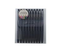 Uni-ball RT1, Retractable Gel Ink Pen,0.28mm, Black Ink,10 Pcs with MIYABI Stationery Store Original Pen Case Set(UMN-155-28x10)